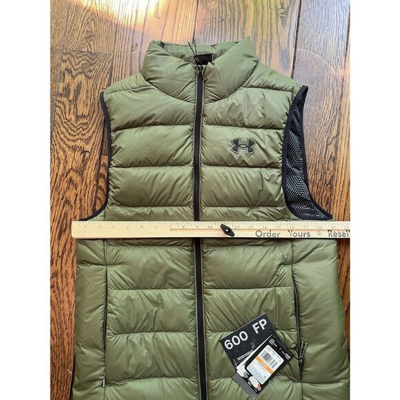 NWT Under Armour Men Small Storm Legend Down Puffer Vest Green Water Resistant - Picture 5 of 6